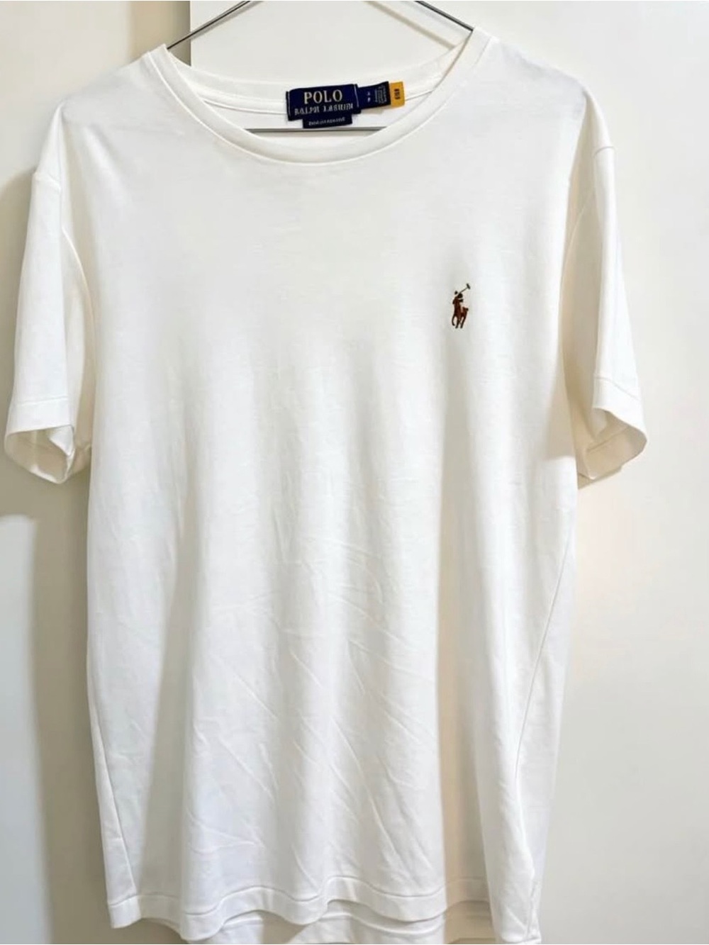 Ralph Lauren White Crewneck Tee with Embroidered Pony